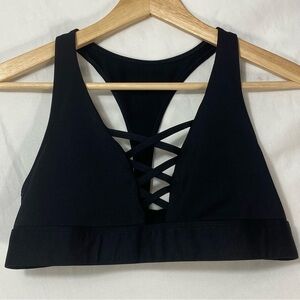 PINK Victoria's Secret Black Strappy Sports Bra